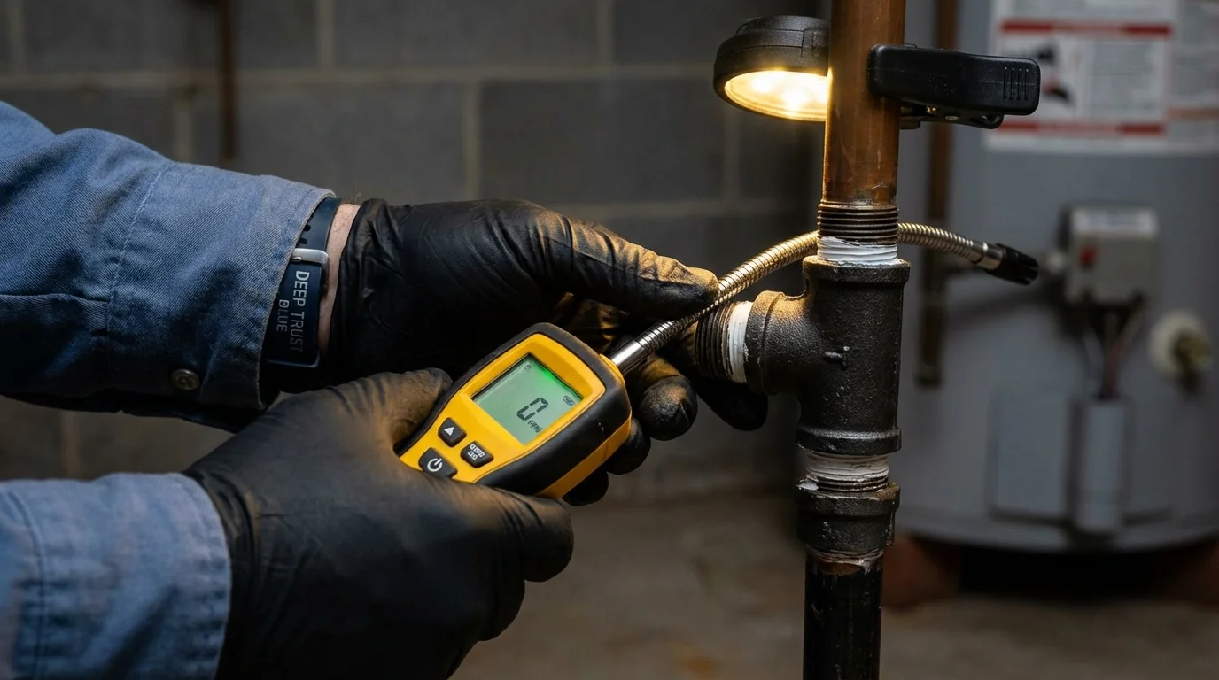 Gas leak detection with electronic sniffer by Johns Plumbing LLC in Vashon