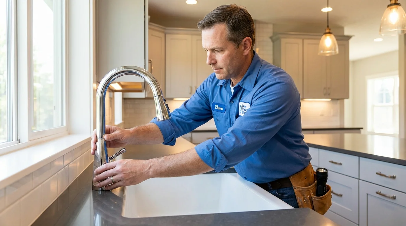 Kitchen faucet installation by Johns Plumbing LLC in Vashon