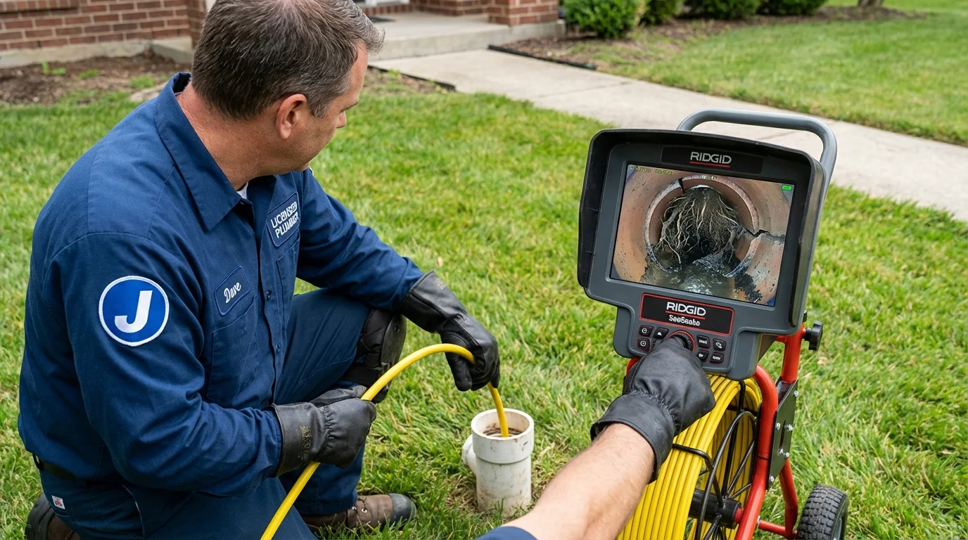 Sewer camera inspection being performed by Johns Plumbing LLC in Vashon